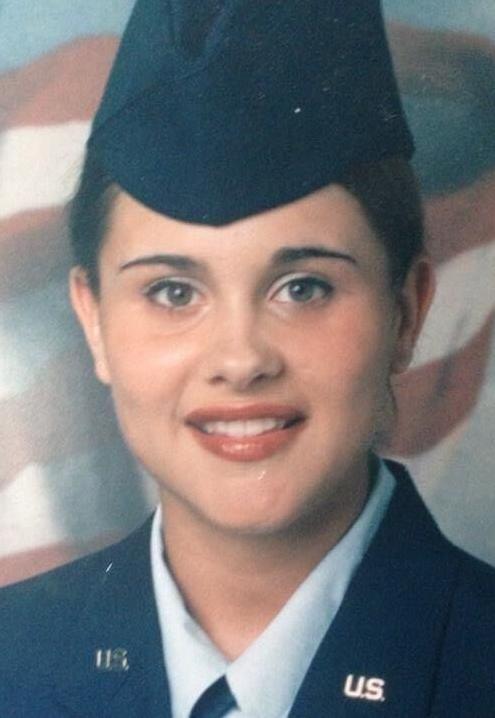 Ally Minks at U.S. Air Force basic training, July 2000